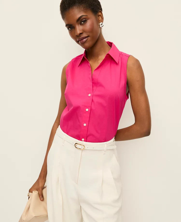 Sleeveless Essential Shirt | Ann Taylor