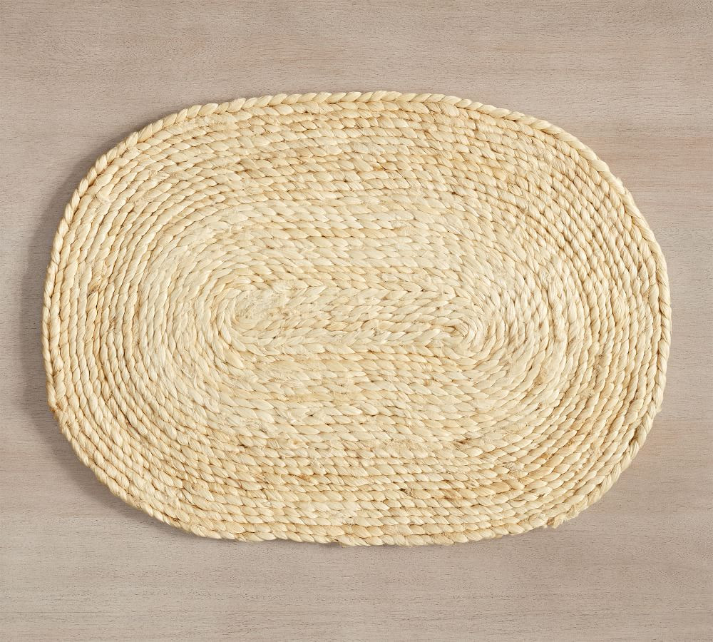 Mori Oval Coil Handwoven Jute Placemats | Pottery Barn (US)