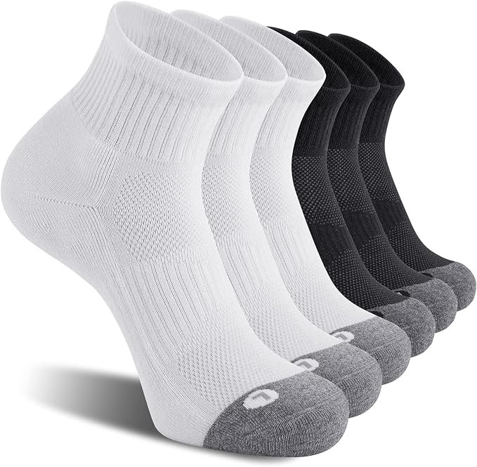 FITRELL 6 Pack Men's Athletic Ankle Socks Cushioned Sports Running Socks 7-9/9-12/12-15 | Amazon (US)
