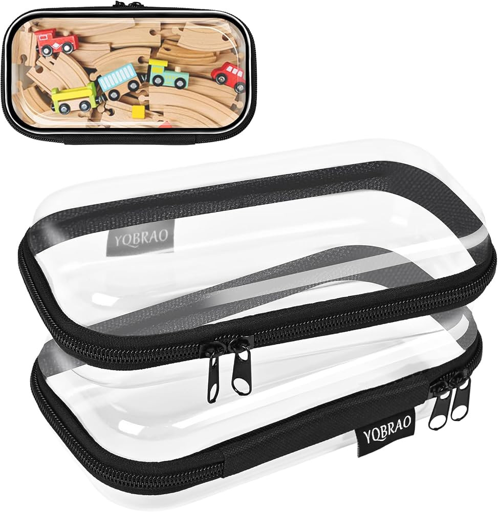 2PCS Clear Zipper Bins-Clear Hard Shell Zipper Case,bliss bins zippered pouch hard,plastic hard s... | Amazon (US)