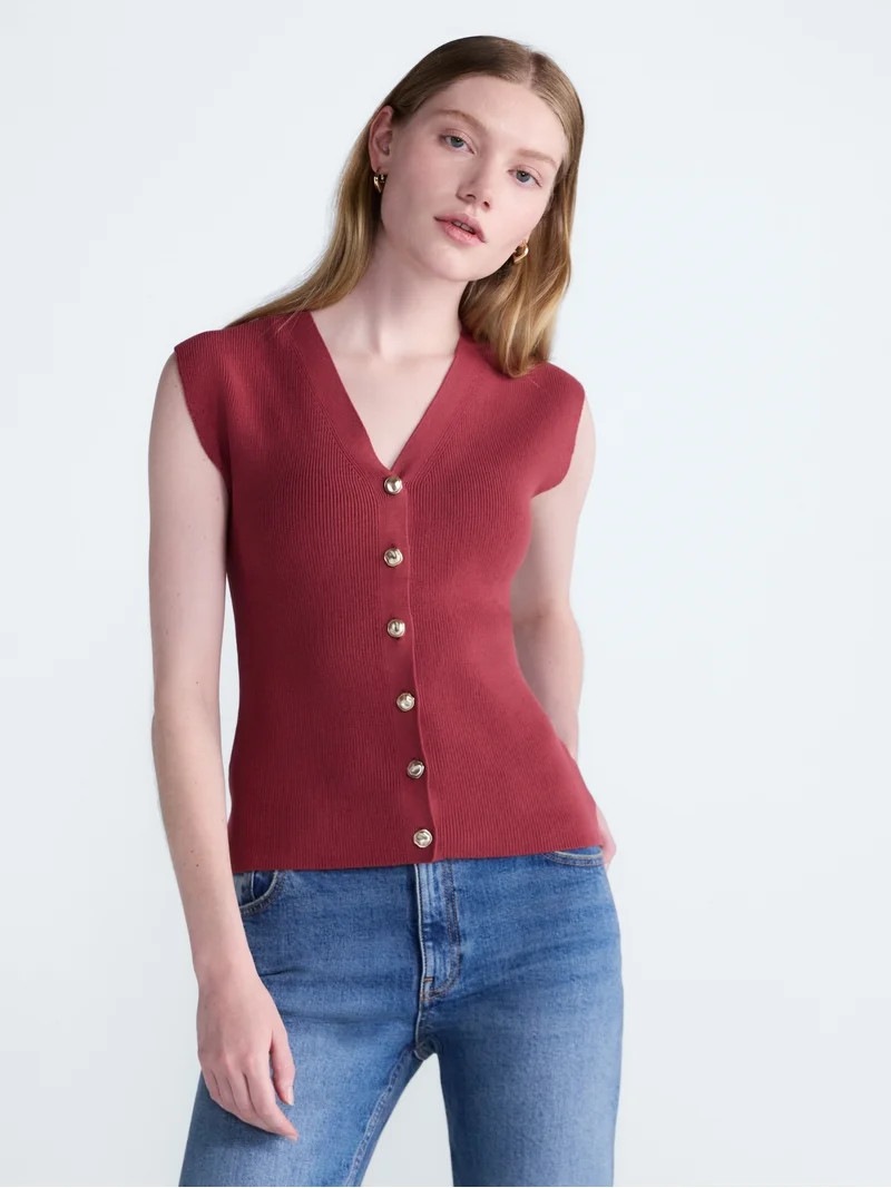 Scoop Women's V Neck Cardigan Sweater, Lightweight, Sizes XS-XXL | Walmart (US)