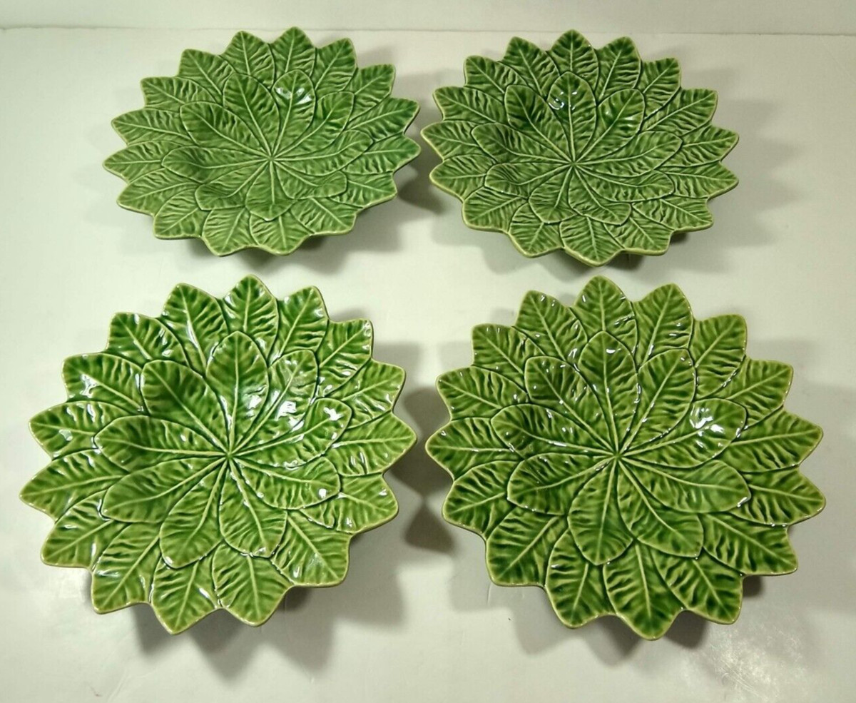 Bordallo Pinheiro Lemon Leaf Green Dinner Plates, 10.5 Inches, Set Of 4 | eBay US