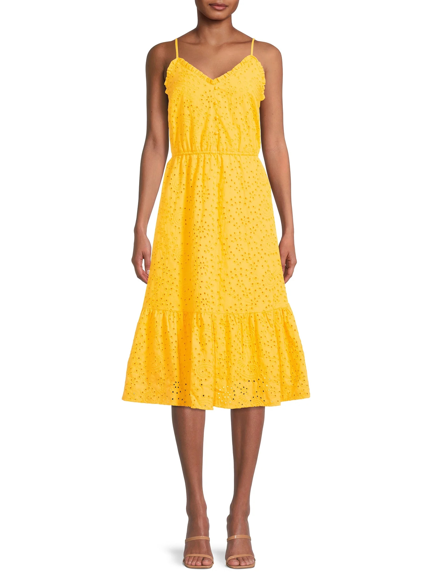 Time and Tru Women’s Tiered Midi Dress, Sizes XS-XXXL - Walmart.com | Walmart (US)