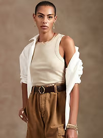 Ribbed Racer Tank | Banana Republic Factory