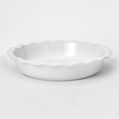 10.4" Stoneware Round Pie Dish White - Threshold™ | Target