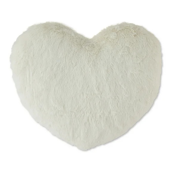 Heart-Shaped Decorative Pillow, White, 12" x 13", Valentine's Day by Way To Celebrate | Walmart (US)