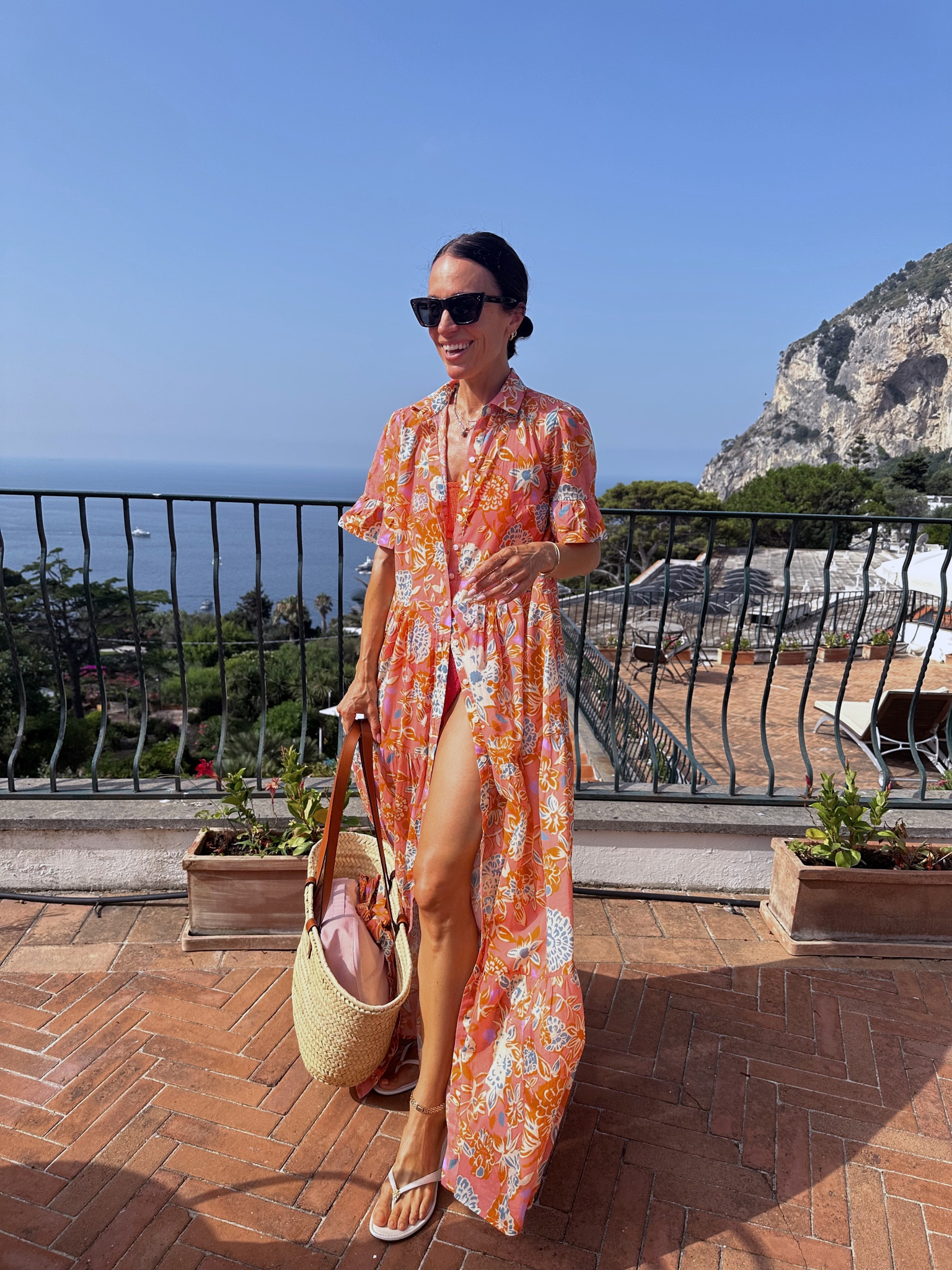 Beach outfit 
Took this flowy dress and wore it as a coverup 
Oversized fit, size down if you want it to be less flowy 
Two toned crinkle swimsuit 


#LTKstyletip #LTKswim #LTKtravel