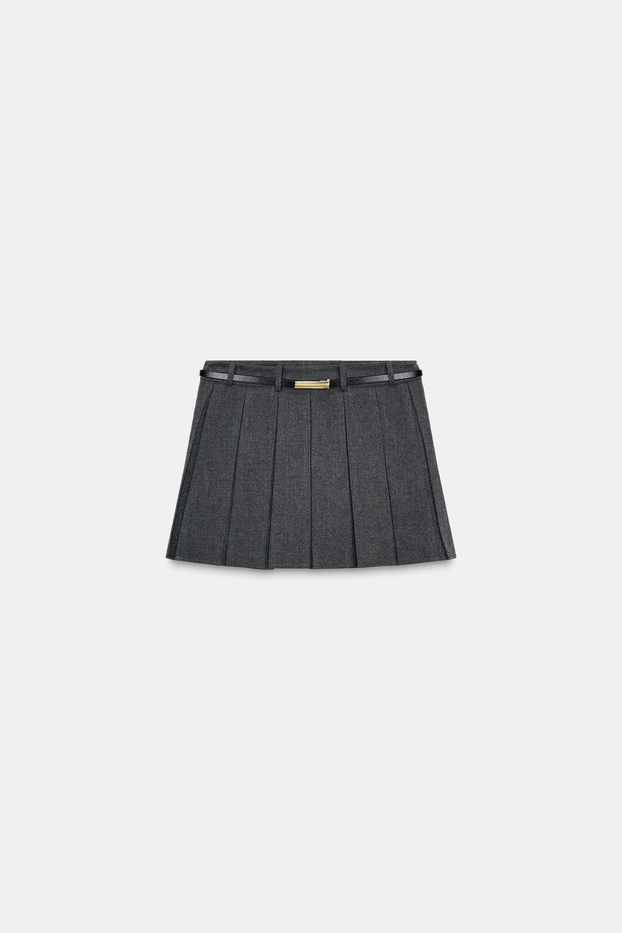 PLEATED SKORT WITH BELT | Zara US