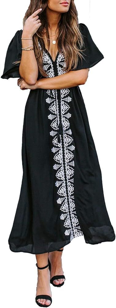 Women Beachwear Turkish Kaftans Long Swimsuit Cover up Caftan Beach Dress | Amazon (US)