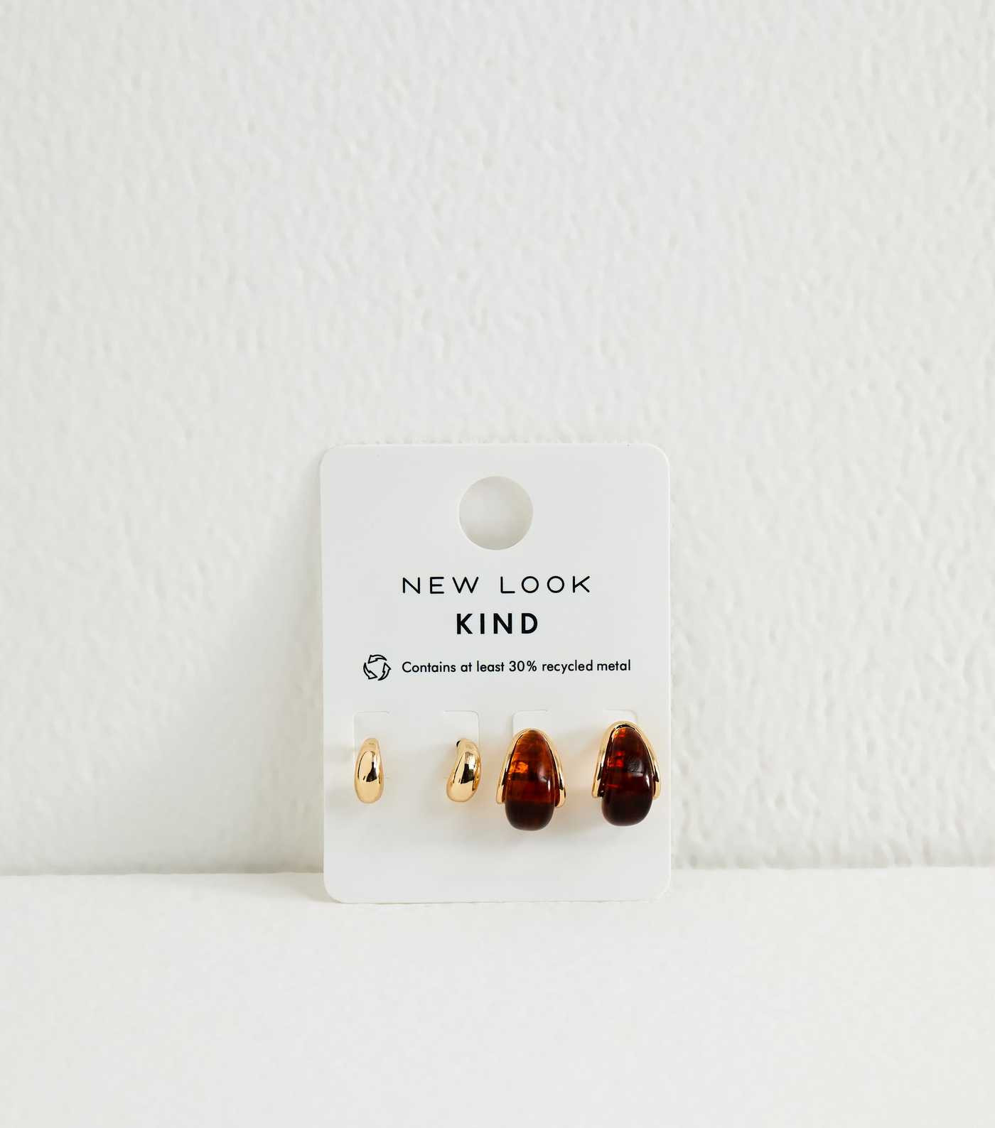 Pack of 2 Gold Tone and Burgundy Resin Teardrop Earrings. | New Look | New Look (UK)