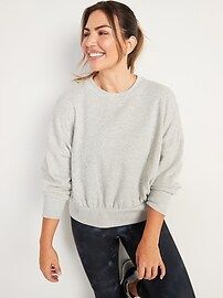 Loose Crew-Neck Cropped Sweatshirt for Women | Old Navy (US)