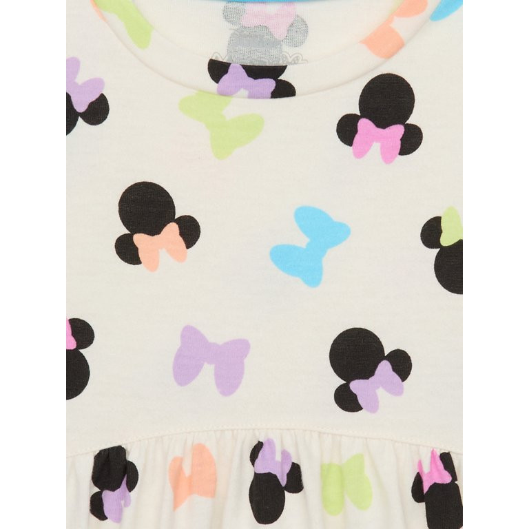 Minnie Mouse Toddler Girl Allover Print Dress with Short Sleeves, Sizes 12M-5T | Walmart (US)