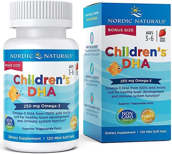 Nordic Naturals Children's DHA Strawberry - Children's Fish Oil Supplement for Healthy Cognitive ... | Amazon (US)