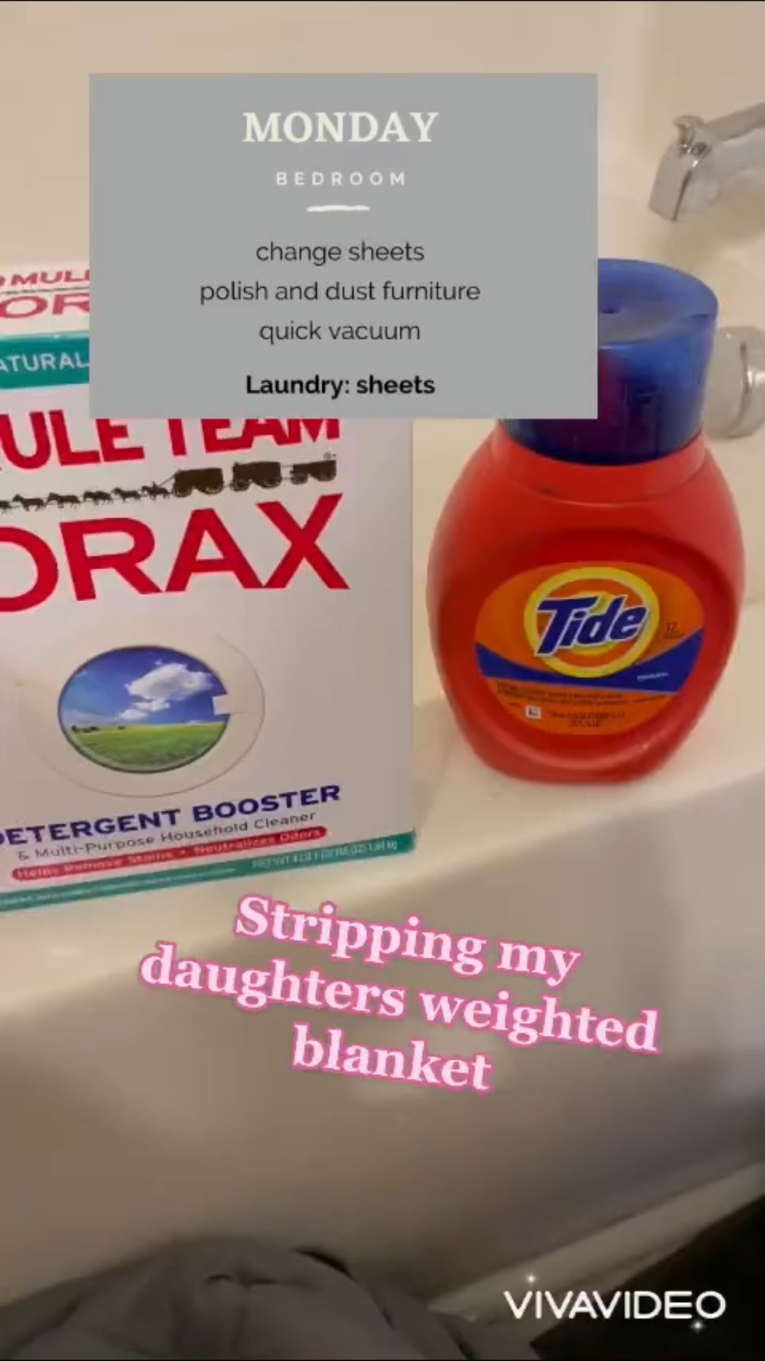 How I wash my weighted blanket at home 🛁✨
I get asked this a lot, so here’s my super simple routine using products I already have!

I start by filling the bathtub with warm water, then add **Tide, Borax, and Baking Soda**. This combo helps lift odors, freshen the fabric, and clean deeply without damaging the blanket. I soak it, gently agitate, rinse well, and then hang dry!

It’s easy, affordable, and keeps my weighted blanket feeling fresh and cozy. 💙

You can shop the exact cleaning products I use through my **LTK link—just tap to shop!**

#CleanWithMe #WeightedBlanketCare #HomeTips #LTKHome #LaundryHacks


#LTKHome #LTKdayinmylife #LTKmomlife