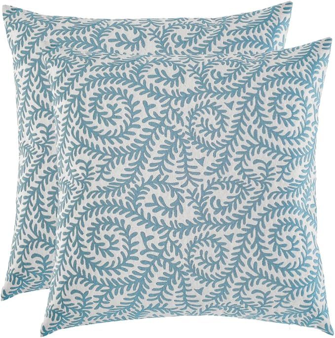Artcest Set of 2, Decorative Cotton Blend Jacquard Bed Throw Pillow Case, Sofa Durable Paisley Pa... | Amazon (US)