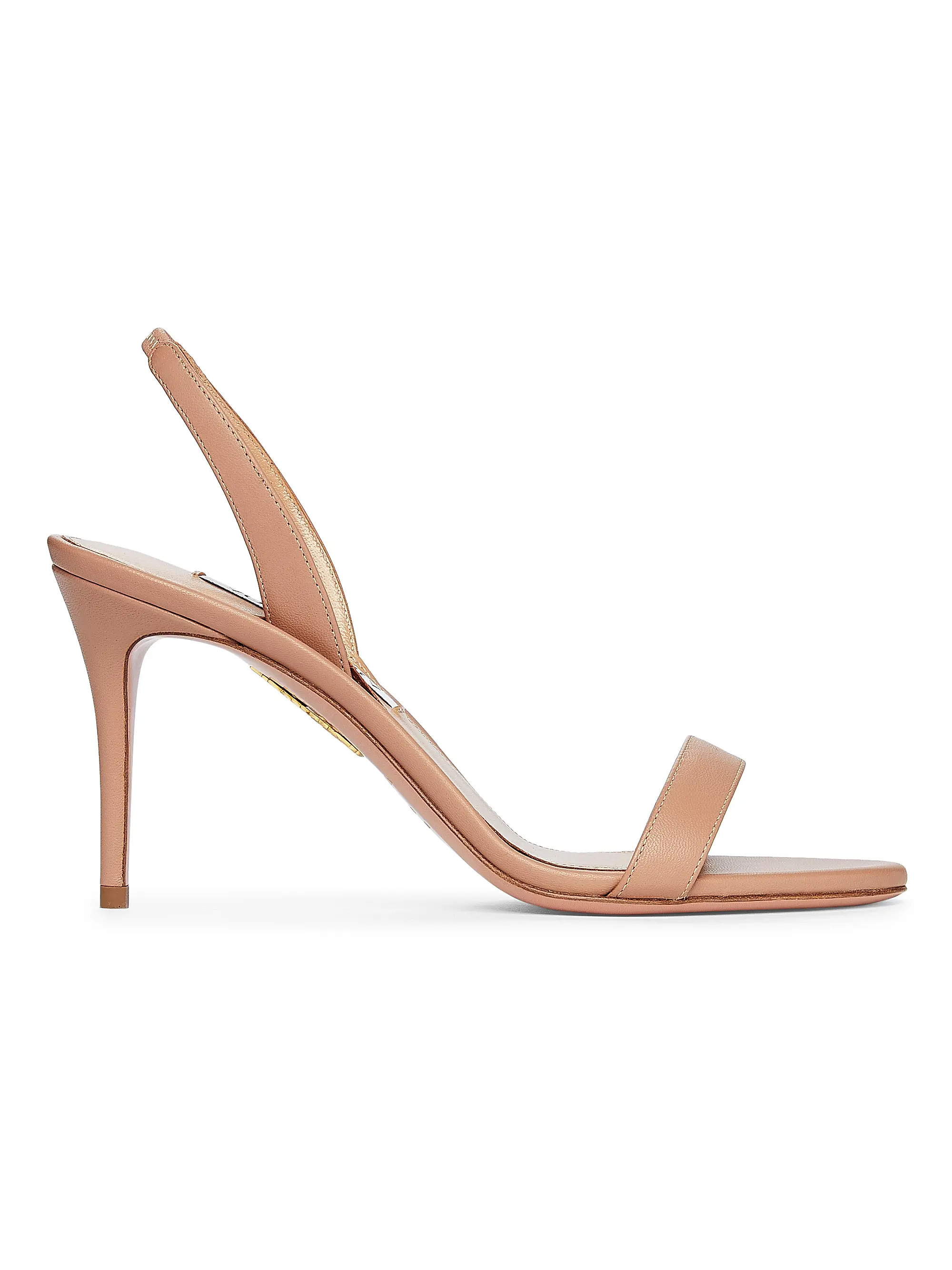 Aquazzura So Nude 85MM Leather Sandals | Saks Fifth Avenue | Saks Fifth Avenue