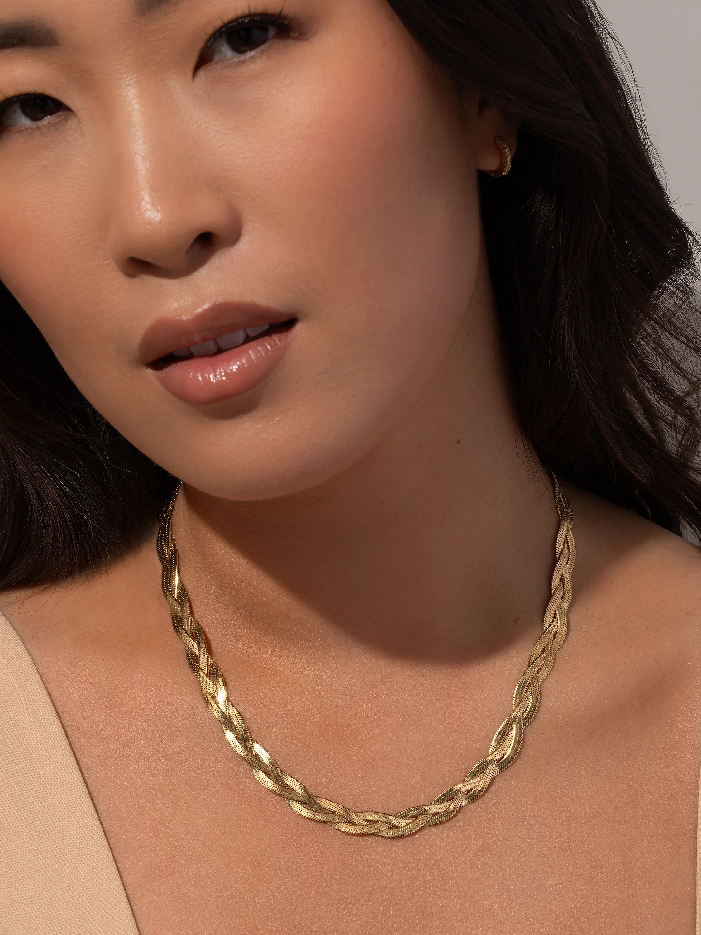 Braided Herringbone Chain Necklace in Gold | Uncommon James | Uncommon James