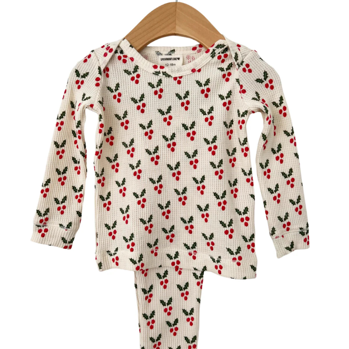 Organic Waffle 2-Piece Set, Holly | SpearmintLOVE