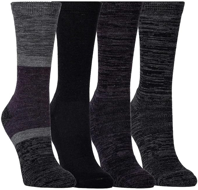 KIRKLAND Signature Women Extra-Fine Merino Wool Blend Crew Sock, 4-pair | Amazon (US)