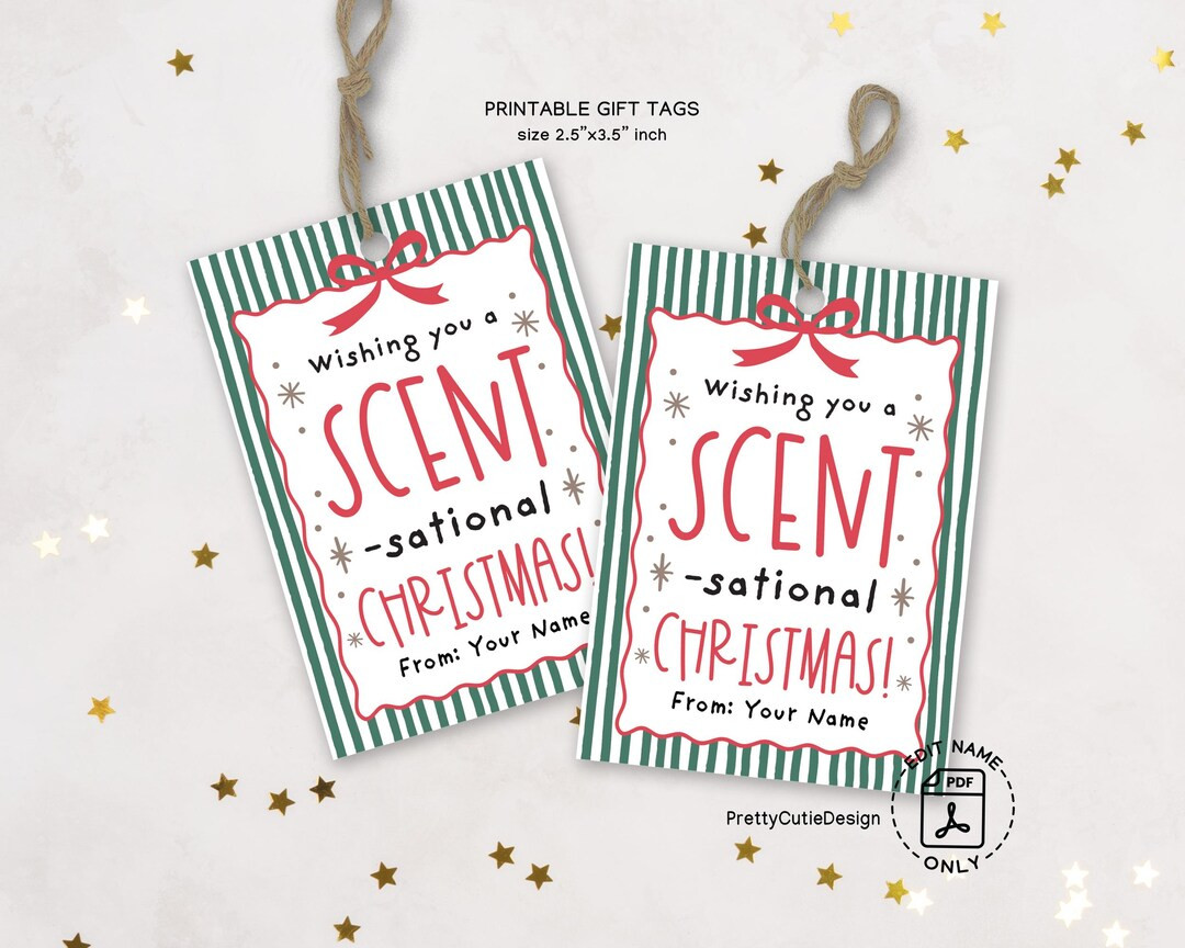 Christmas Gift Tags, Scent-sational Candle Tag Printable, Holiday Bath and Body, Instant Download | Etsy (US)