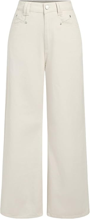 CIDER Jeans for Women High Waist Wide Leg Denim Pants Straight Leg Trouser Pants Mid Waist Trendy | Amazon (US)