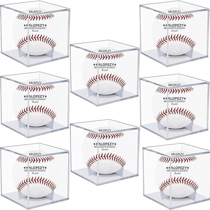 8 Pack Baseball Display Case, UV Protected Acrylic Boxes for Display,Clear Display Case Baseball ... | Amazon (US)