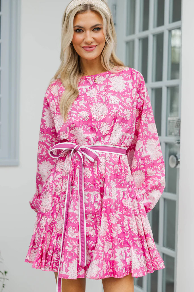 Stay Close Pink Chintz Dress | The Mint Julep Boutique