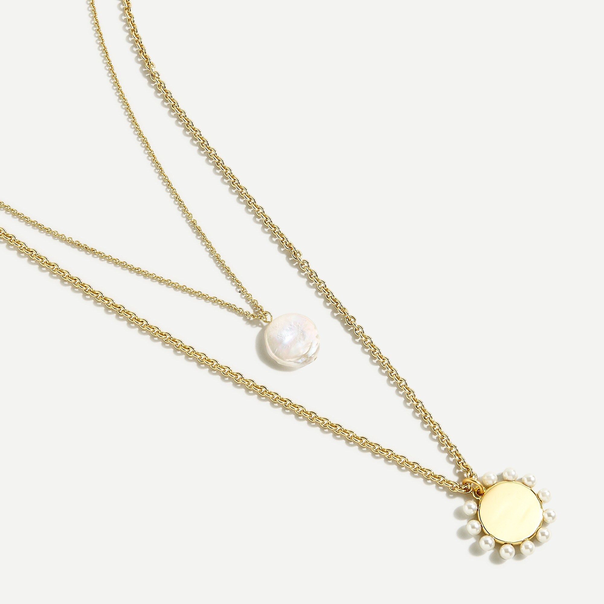 Layered pearl coin necklace | J.Crew US