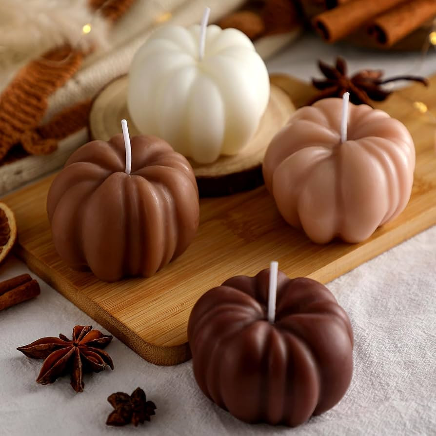 Nuanchu 4 Pcs Pumpkin Soy Candle Halloween Fall Scented Tealight 1.77x2.56 | Amazon (US)