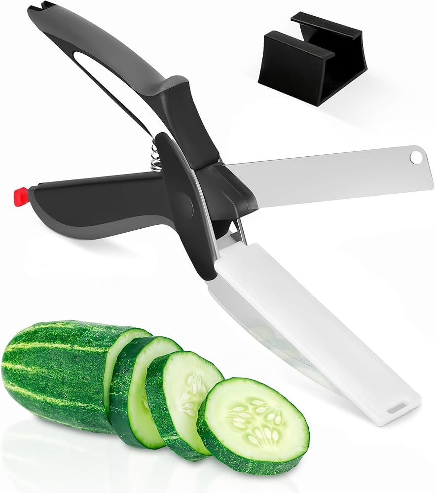 Kitchen Scissors for Food – 2-in-1 Cutting Board Scissors & Knife with Locking Mechanism & Stai... | Amazon (US)