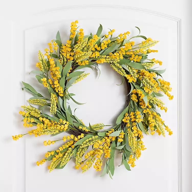 Yellow Heather Flowers Wreath | Kirkland's Home