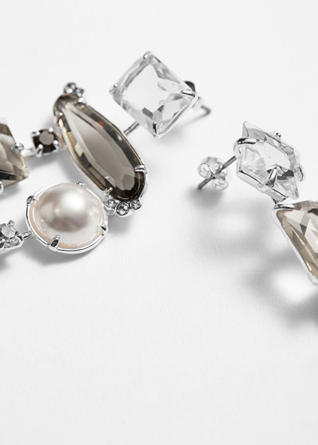 Rhinestone Pearl Hanging Earrings | & Other Stories UK