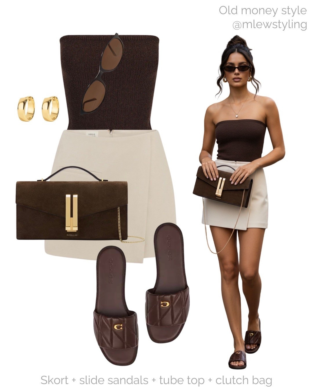 Heatwave outfit inspo 💫

Tags: neutral summer outfit, DISSH skort, Aritzia tube top, brown clutch bag, coach slide sandals, gold hoop earrings, revolve brown sunglasses, summer date night outfit

#LTKsummer #LTKdatenight #LTKshoes