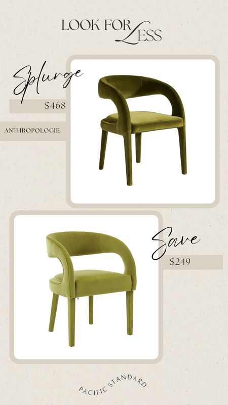 Look for Less #493 | Anthropologie Velvet Hagen Dining Chair #lookforless

Affordable finds, look for less

#LTKsalealert #LTKhome