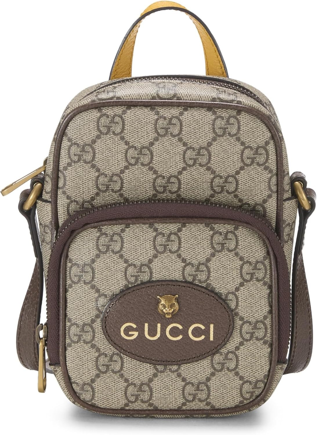 Amazon.com: Gucci, Pre-Loved Brown GG Supreme Neo Vintage Double Zip Camera Bag Mini, Brown : Lux... | Amazon (US)