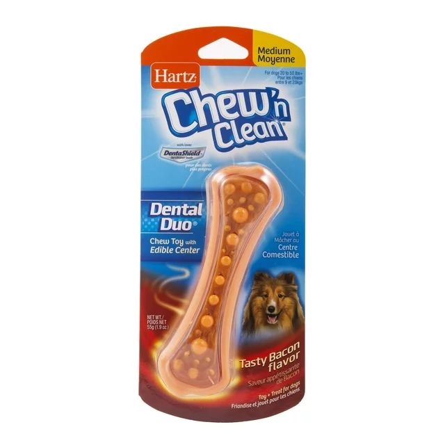 Hartz Chew 'n Clean Dental Duo Dog Toy, Medium, Color May Vary | Walmart (US)