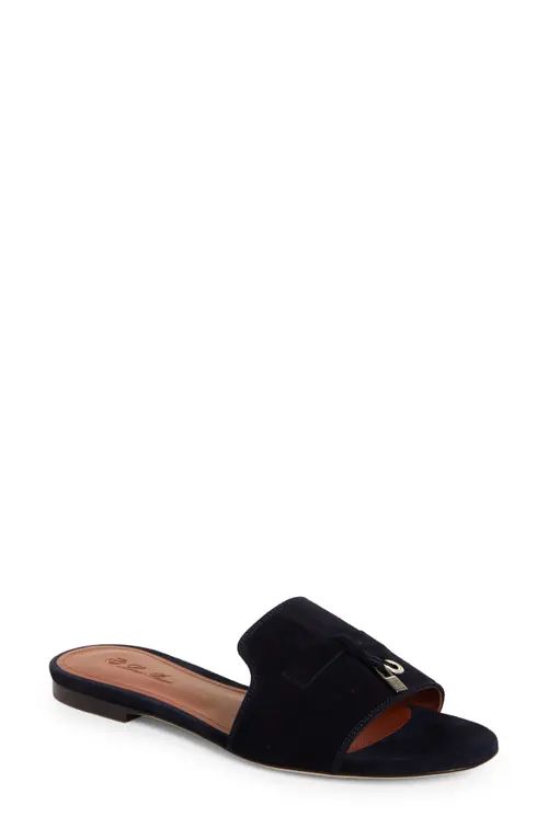 LORO PIANA Summer Charms Slide Sandal in Blue Navy at Nordstrom, Size 36 | Nordstrom