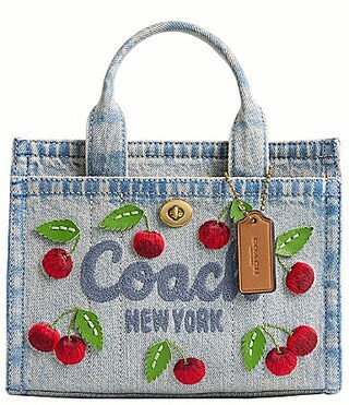 COACH Cherry Denim Cargo Tote Bag 20 - Denim | Dillard's