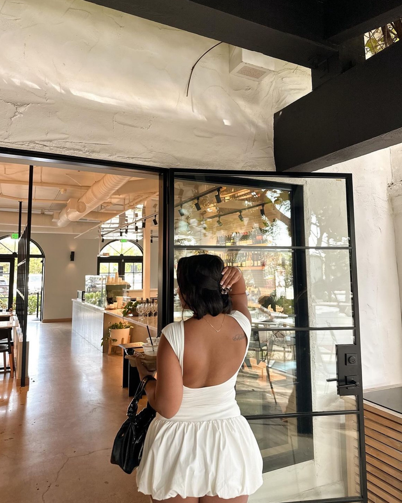 Puffy skirt + boat neck tee combo ✨