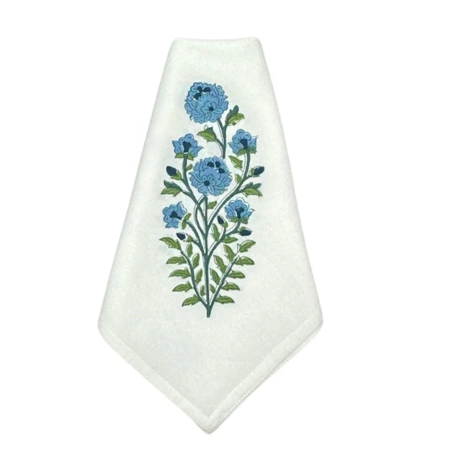 Blue Flower in Motif Napkin, Set of 4 | Over The Moon