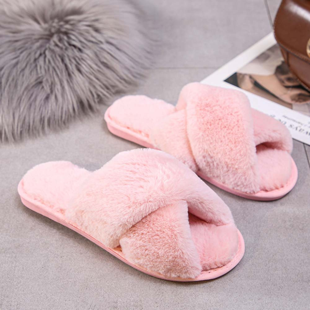 Fuzzy Slippers - Pink | Birdy Grey