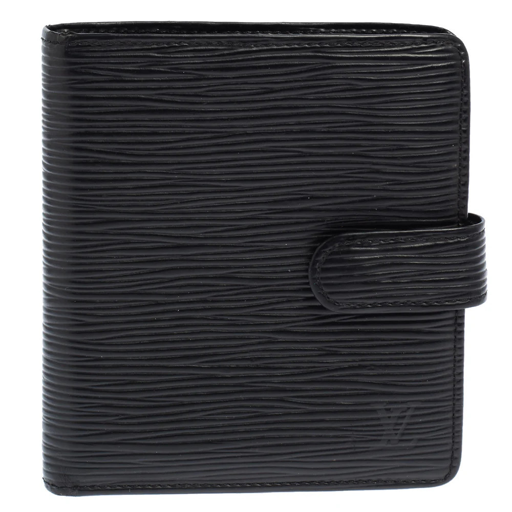 Louis Vuitton Black Epi Leather Compact Wallet | Shop Simon