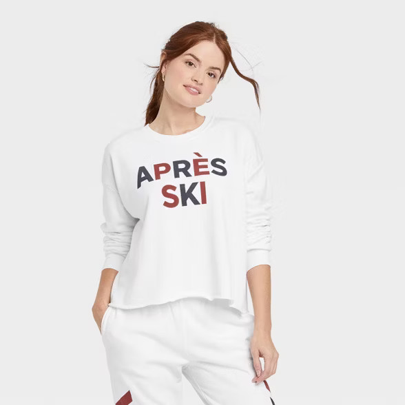 Women's Apres Ski Graphic Sweatshirt - White | Target