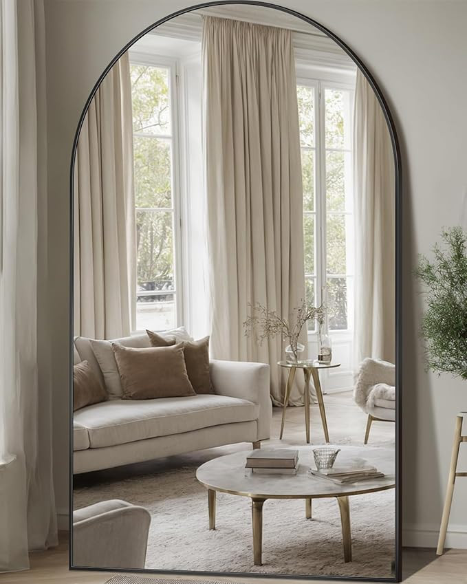 Full Length Mirror, 76"x44" Arched Full Body Mirror, Oversized Mirror, Floor Mirror, Leaning Free... | Amazon (US)
