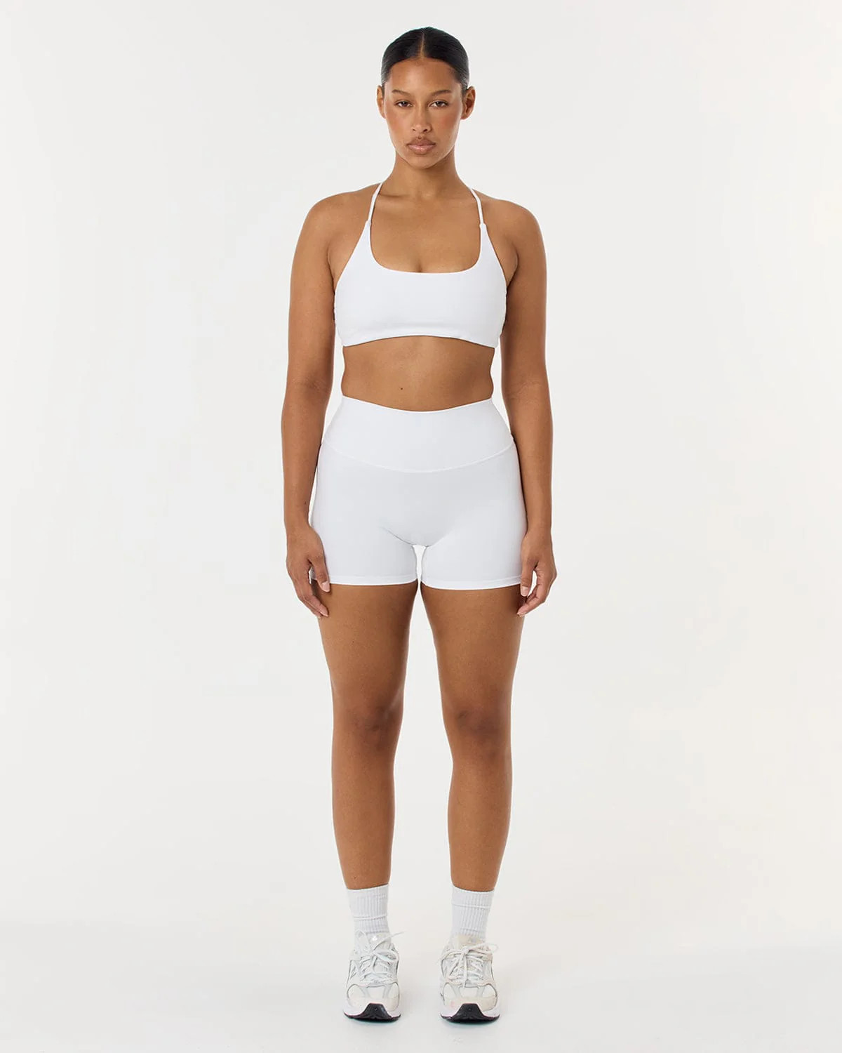 Serenity Scrunch Shorts 4" | White | Crop Shop Boutique US