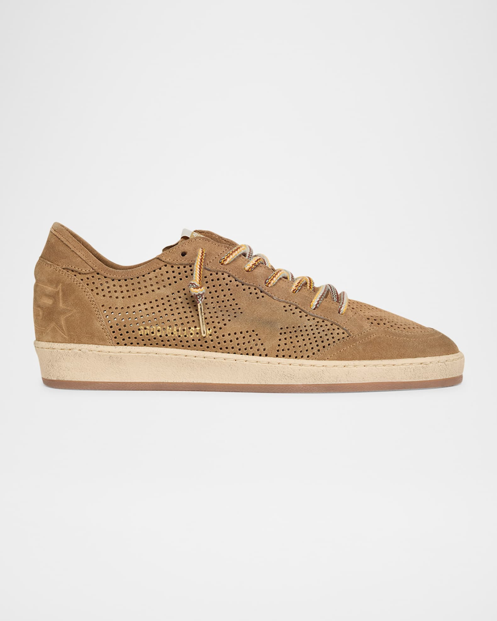 Ballstar Peforated Suede Low-Top Sneakers | Neiman Marcus