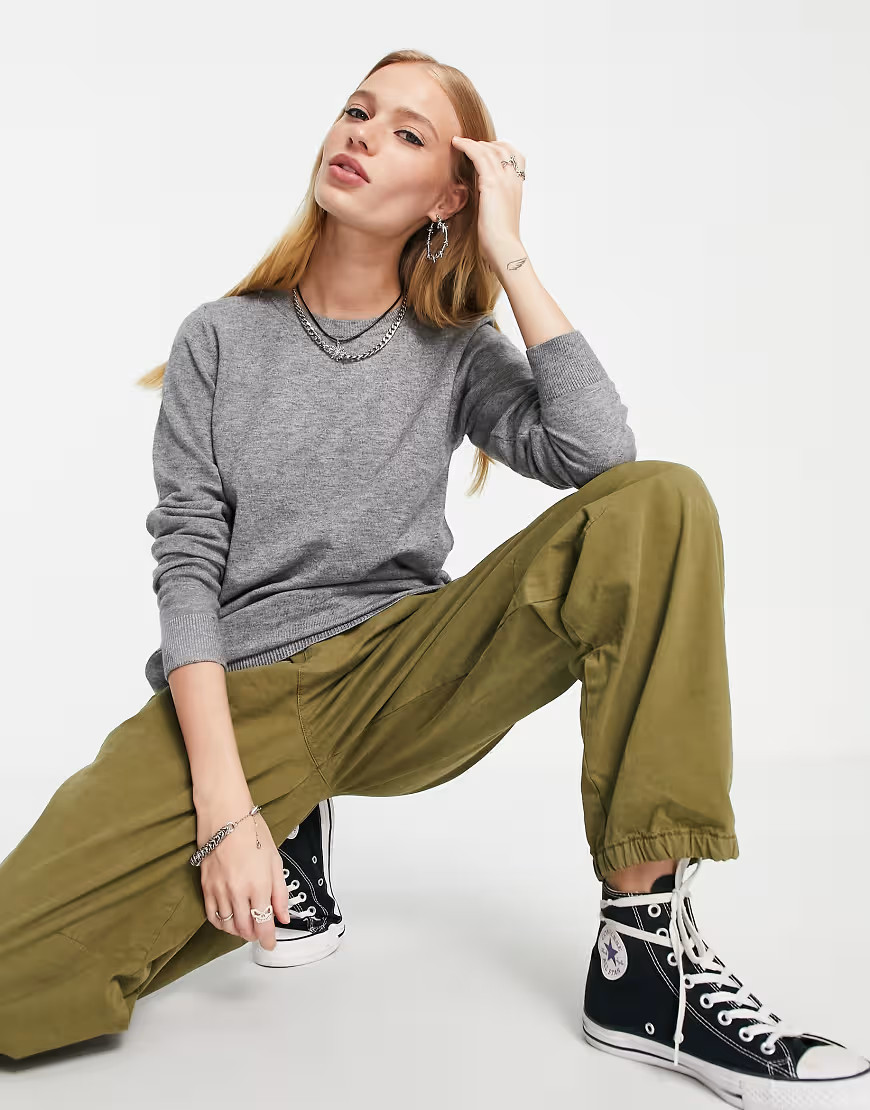 Object thess knitted jumper in grey | ASOS (Global)