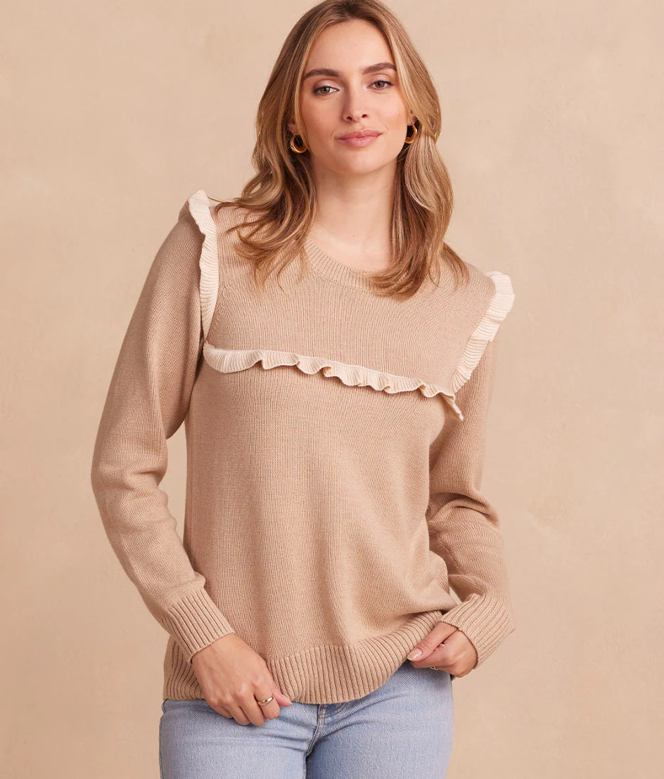 The Year-Round Crewneck Ruffle Sweater 
            | 
              
              
            ... | SummerSalt