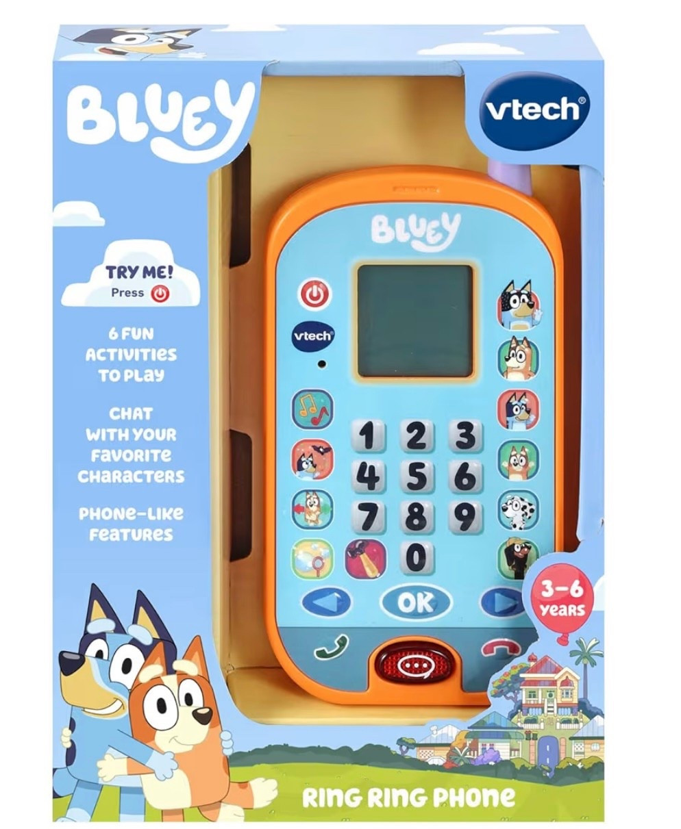 Bluey phone only $6! Blue vtech phone. Vtech phone. Toddler toys. Baby toys. Kids toys. Unisex toys. Holiday gifts. Christmas gifts. Stocking stuffers. Bluey. Bluey and bingo 

#LTKHoliday #LTKGiftGuide #LTKSeasonal