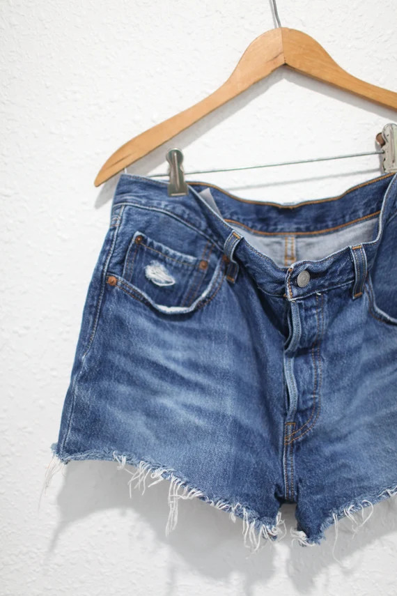 vintage distressed cut off levis 501 button fly  jean shorts 30 32 #0559 | Etsy (US)